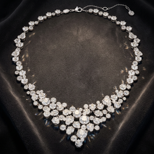 Collier en or massif 18 carats avec diamant rond taille brillant, bijoux de mariage unisexe de luxe, certifié IGI, plaqué or 18 carats - Product Image 3