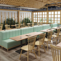 Ensembles de mobilier de restaurant traditionnel et personnalisé, style antique, en cuir massif, pour hôtels, avec banquette, canapé et chaises, OEM ODM