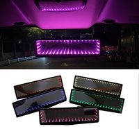 Rétroviseur de voiture personnalisé avec éclairage LED RGB 3D, décoration intérieure modifiée avec logo, ajustement universel, accessoires automobiles, style JDM