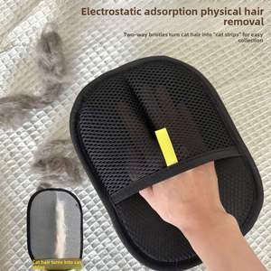 Gants électrostatiques réutilisables 100 % coton pour enlever les poils d'animaux, avec brossage bidirectionnel, collecte des poils, lavables, pour chats et chiens - Product Image 4