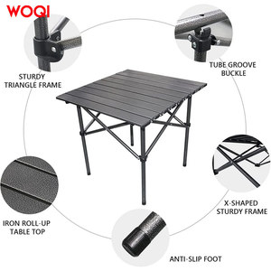 ชุดโต๊ะและเก้าอี้พับได้สำหรับกิจกรรมกลางแจ้ง Woqi ขนาด 52x50.5 ซม. ทำจากอลูมิเนียมและเหล็ก พกพาสะดวก เหมาะสำหรับตั้งแคมป์ ปิกนิก ตกปลา และการเดินทาง - Product Image 4