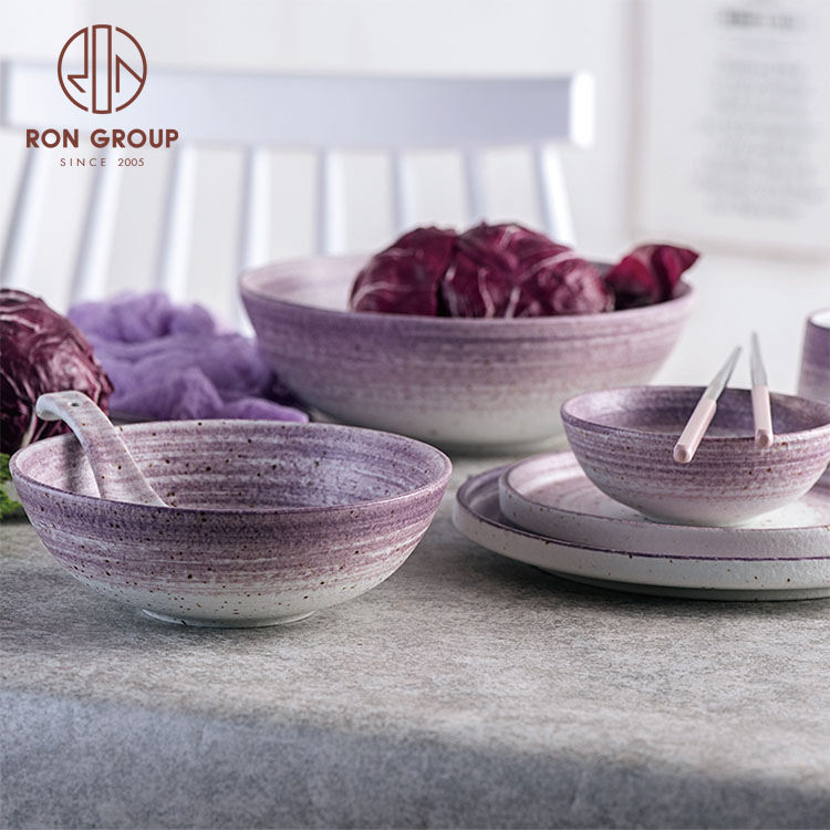 On Sale Ceramic Purple Dinner Plates Italian Craftsmanship