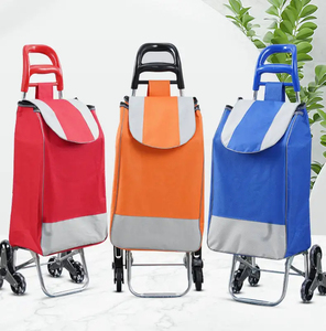 Chariot de <span class=keywords><strong>courses</strong></span> pliable réutilisable en polyester 600D avec logo personnalisé, écologique, <span class=keywords><strong>pour</strong></span> supermarché, vente en gros - Product Image 1