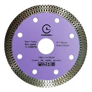 New 4-4.5Inch X mesh Turbo Super Thin diamond saw blade wet dry 4 inch 106mm tile porcelain ceramic cutting disc