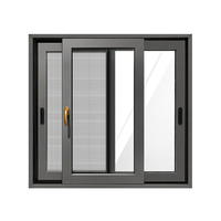 Ventana Corredera de Aluminio Popular en África con Mosquitera Integrada, Antioxidante, Doble Riel, para Casa o Apartamento, Precio Bajo