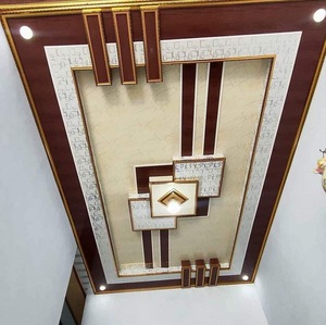 New design250mm Chiều rộng hạt gỗ PVC Trần dập nóng tráng Laminate tường ốp - Product Image 1