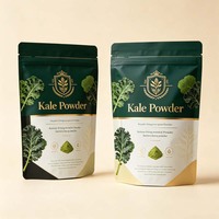 Sachet Doypack Personnalisé Réutilisable de Qualité Alimentaire avec Fermeture Éclair, Barrière Anti-Humidité Légère pour le Stockage de Poudre de Kale Vert