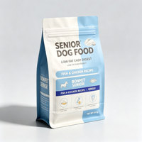 Sachet alimentaire refermable à fond plat avec fermeture éclair, personnalisable avec logo, pour aliments pour animaux de compagnie (chiens et chats), qualité alimentaire