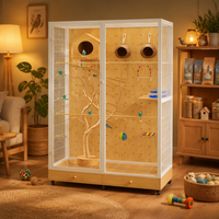 Maison pour oiseaux en bois spacieuse, volière d'intérieur, habitat confortable, design élégant pour les oiseaux de compagnie