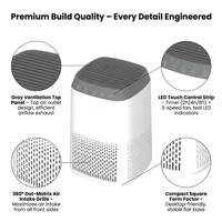 Purificateur d'air électrique CADR60A avec filtres HEPA et charbon actif, écran tactile contrôlé par application, faible bruit 46 dB, compact pour bureau