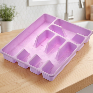 CATEEM MRD402 Grand porte-couverts multifonction en plastique rose écologique, organisateur pratique pour ustensiles de cuisine - Product Image 3