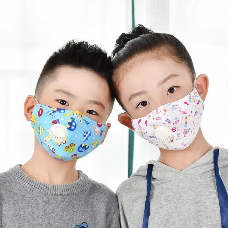 2019 máscara de algodón transpirable válvula de respiración Niño mujeres hombres primavera verano dibujos animados máscara de be