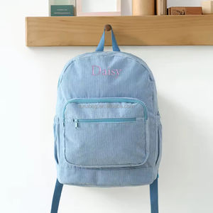 <span class=keywords><strong>Sac</strong></span> <span class=keywords><strong>à</strong></span> <span class=keywords><strong>dos</strong></span> en velours côtelé personnalisé brodé sur mesure pour étudiants, idéal pour l'école et l'usage quotidien (vente en gros) - Product Image 2