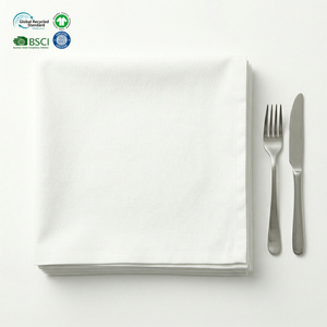 Servilletas Blancas de Polialgodón de Grado Hotelero Premium de 20x20 Pulgadas, Impermeables, Reutilizables, con Etiqueta Personalizada para Eventos - Product Image 1