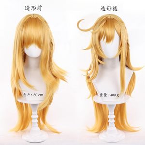 Perruque synthétique longue blonde résistante à la chaleur pour cosplay Escoffier du jeu Genshin Impact GAHC-003 - Product Image 5