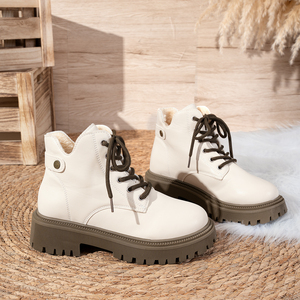 Bottines à plateforme pour femmes, à lacets, semelle épaisse, bout rond, en cuir PU, bottes de combat, style Y2K, streetwear, chaussures d'hiver - Product Image 2