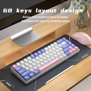 Có dây giá cả phải chăng cơ khí chơi game Bàn phím 68 Key RGB Backlit bàn phím tùy chỉnh hot-swappable im lặng chơi game eSports bàn phím - Product Image 2