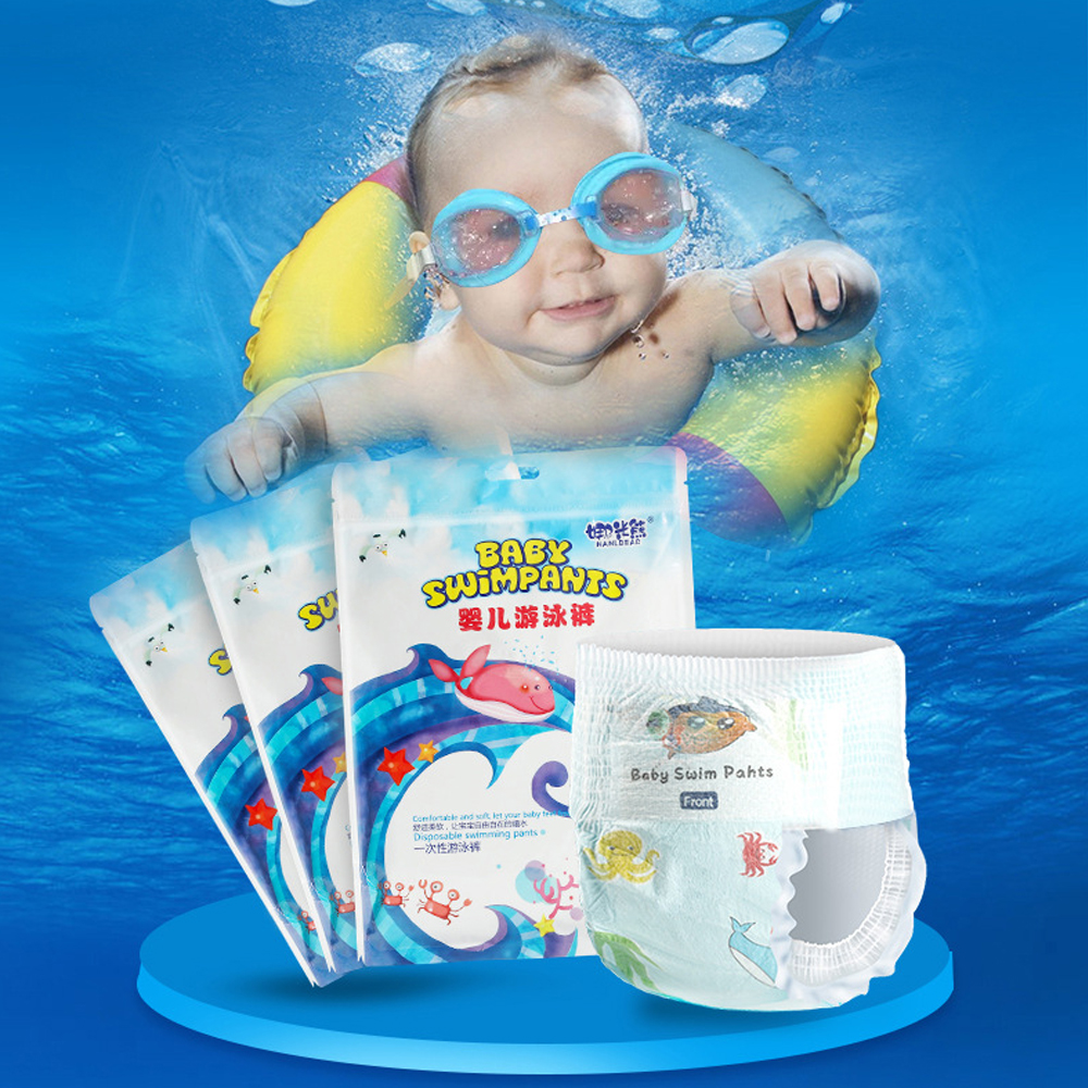 Одноразовые плавки для детей, индивидуальная упаковка, водонепроницаемые, нетканые, подгузники для плавания