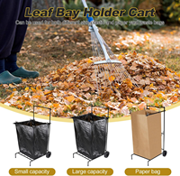 Support de sac poubelle portable avec roues, support réglable pour sacs à feuilles d'extérieur, support de sac poubelle durable, pour jardin, jardinage