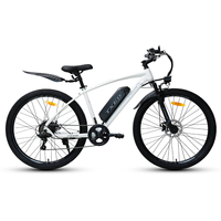 VTT électrique TXED, nouveau design, cadre en acier, couleur blanche, 7 vitesses, 36V/250W, frein à disque mécanique, écran LCD.
