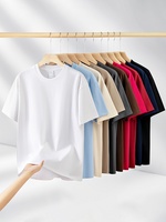 Kaos Pria 100% Katun Combed 290g Berat, Bernapas, Longgar, Warna Solid, Desain Polos Kasual