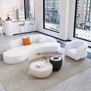 Kecil Nordic keluarga kursi ruang keluarga Salon kecantikan pakaian toko Sofa penerimaan kombinasi elegan Arc Area Penerimaan - Product Image 5