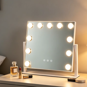 High-Definition LED Light Bulb <b>Makeup</b> Mirror <b>Table</b> <b>Dressing</b> Mirror Rotatable Dimmable Mirror for Salon - Product Image 1