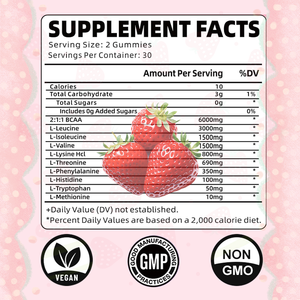 OEM ODM Heiß verkaufte zuckerfreie EAA-Gummis, alle 9 essentiellen Aminosäuren-Muskelaufbau und-wiederherstellung, Nahrungs ergänzungs mittel, vegan - Product Image 2