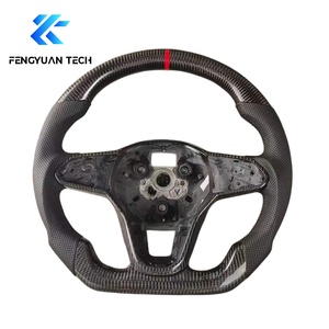 พวงมาลัยแอลแคนทาราแอลอีดีคาร์บอนไฟเบอร์สำหรับ Mk8กอล์ฟ R Mk7.5 <span class=keywords><strong>GTI</strong></span> Jetta Passat B8 Tiguan arteon CC Audi A3 8V ไม่มีถุงลมนิรภัย - Product Image 3
