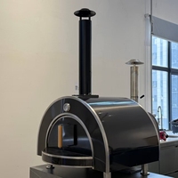 Four à pizza extérieur moderne grande capacité avec poignée en bois, équipement de cuisine extérieur pour barbecue et réceptions dans la cour