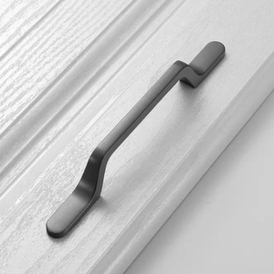 Poignées de meuble modernes noir mat en aluminium massif, style pont, pour tiroirs, armoires et meubles de cuisine, quincaillerie minimaliste - Product Image 1