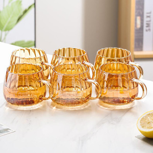 Jarra de vidrio a rayas con tapa de bambú, tetera de gran capacidad para fiestas de té de frutas de verano - Product Image 2