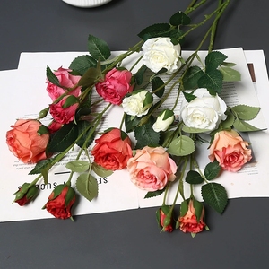 <strong>Tula</strong> Rose Silk Flowers 61cm 4 Heads Multi Color for Wedding Photography Props - Product Image 2