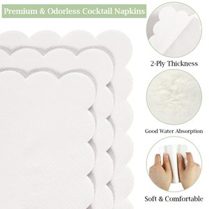 Bianco puro tovaglioli da Cocktail usa e getta ristorante banchetto quadrato alla rinfusa all'ingrosso borsa Hotel ordine Logo personalizzato - Product Image 3