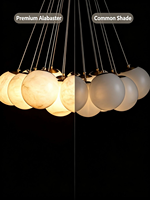 Lustre sphérique créatif en cuivre et albâtre espagnol, style nordique français, pour salon et salle à manger