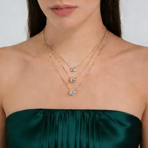 Luxeora חם מכירה בארבעה טופר עגול חיתוך מעבדה גדלה שרשרת יהלום 0.10ct 0.25ct 0.50ct 1ct 1.5ct 2ct 3ct 3ct זהב 18k soild - Product Image 6