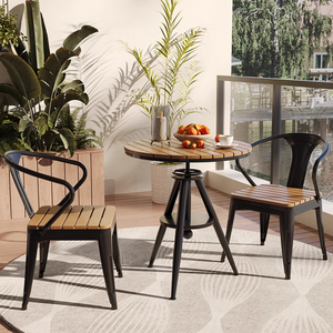 Conjunto de Mesa y Sillas de Madera de Diseño Francés con Altura Ajustable para Comer al Aire Libre en Restaurantes, Hoteles, Centros Comerciales y Cafeterías - Product Image 2