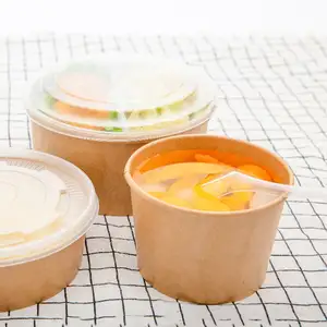 कागज सूप कंटेनर दूर ले सूप नूडल कंटेनर क्राफ्ट आपूर्ति सूप कप कागज खाद्य कंटेनर खाद्य कागज कटोरा