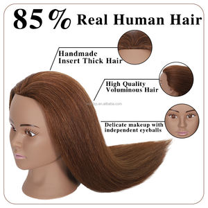Cabeza de entrenamiento de peluquería profesional maniquí <span class=keywords><strong>Real</strong></span> para mujer corte de pelo trenzado blanqueamiento-humano sintético para modelado - Product Image 3