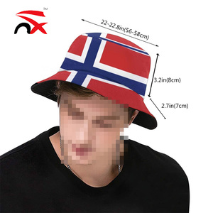 Casquette de pêcheur en polyester avec drapeau de la Norvège, impression numérique personnalisée, best-seller, casquette de pêcheur pour les fans de football norvégiens - Product Image 5