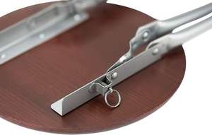 Wooden <strong>seat</strong> metal folding  stool 18 inch portable lightweight foldable <strong>chair</strong> collapsible sitting stool with <strong>wooden</strong> seating top cheap metal folding stool mdf - Product Image 3