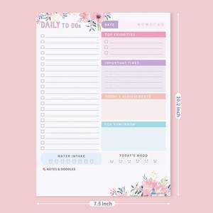 Planificador Diario 2026, Bloc de Notas A4, Bloc de Notas Personalizado Impreso de 7.5"x10", Agenda Personalizada con Lista de Tareas - Product Image 2