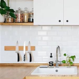 Nouveau porte-couteaux magnétique mural en bois, bloc à couteaux magnétique en bois, trou pré-percé, support à couteaux magnétique en bois et - Product Image 3