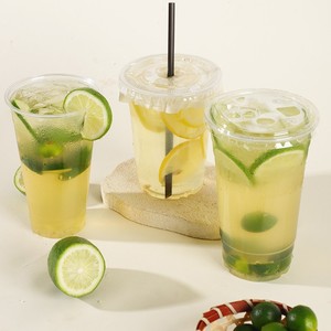 Vasos Desechables de Plástico PET Transparente de 12 oz con Tapa, Vasos Transparentes de PET para Bebidas Frías, Té de Burbujas, Jugos, Café y Bebidas - Product Image 2