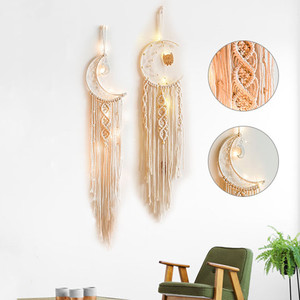 <span class=keywords><strong>Attrape</strong></span>-rêve en macramé tissé de haute qualité, lune, étoile, <span class=keywords><strong>cercle</strong></span>, hibou, tapisserie murale suspendue - Product Image 4
