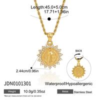 Collar con Colgante de la Virgen María en Acero Inoxidable Chapado en Oro de 18K, Joyería Católica Hipoalergénica e Impermeable