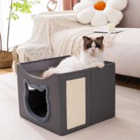 Cama Plegable Moderna para Gatos, Diseño de Cueva de Tela, Patrón Sólido, para Múltiples Gatos, Uso en Sala de Estar/Cocina/Baño, Duradera