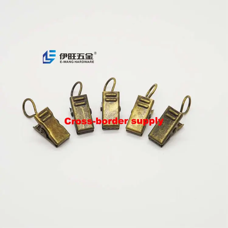 Yiwang Fabriek Leveren Bronzen Haak Clip Accessoires Gordijn Ringen Haken Clips Voor Gordijn