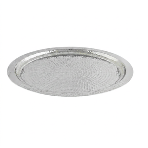 Plato Redondo de Metal de Alta Calidad, Hecho a Mano, Pulido, Diseño Moderno, para Fiestas, Platos y Vajilla con Patrón Sólido - Product Image 1