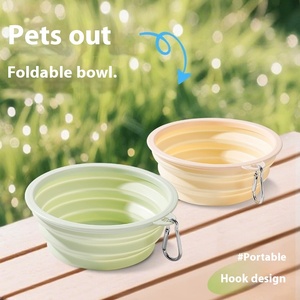 HEYBO Bol pour chien portable et pliable en silicone, couleur unie, écologique, pour l'eau et la nourriture - Product Image 2